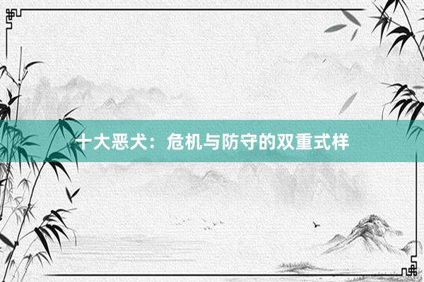 十大恶犬：危机与防守的双重式样